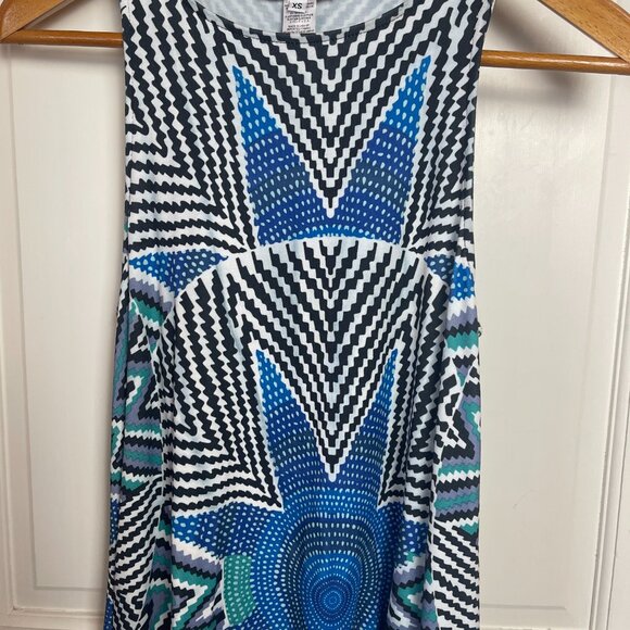 Mara Hoffman Printed Blue Geometric Swing Dress XS - Picture 2 of 3